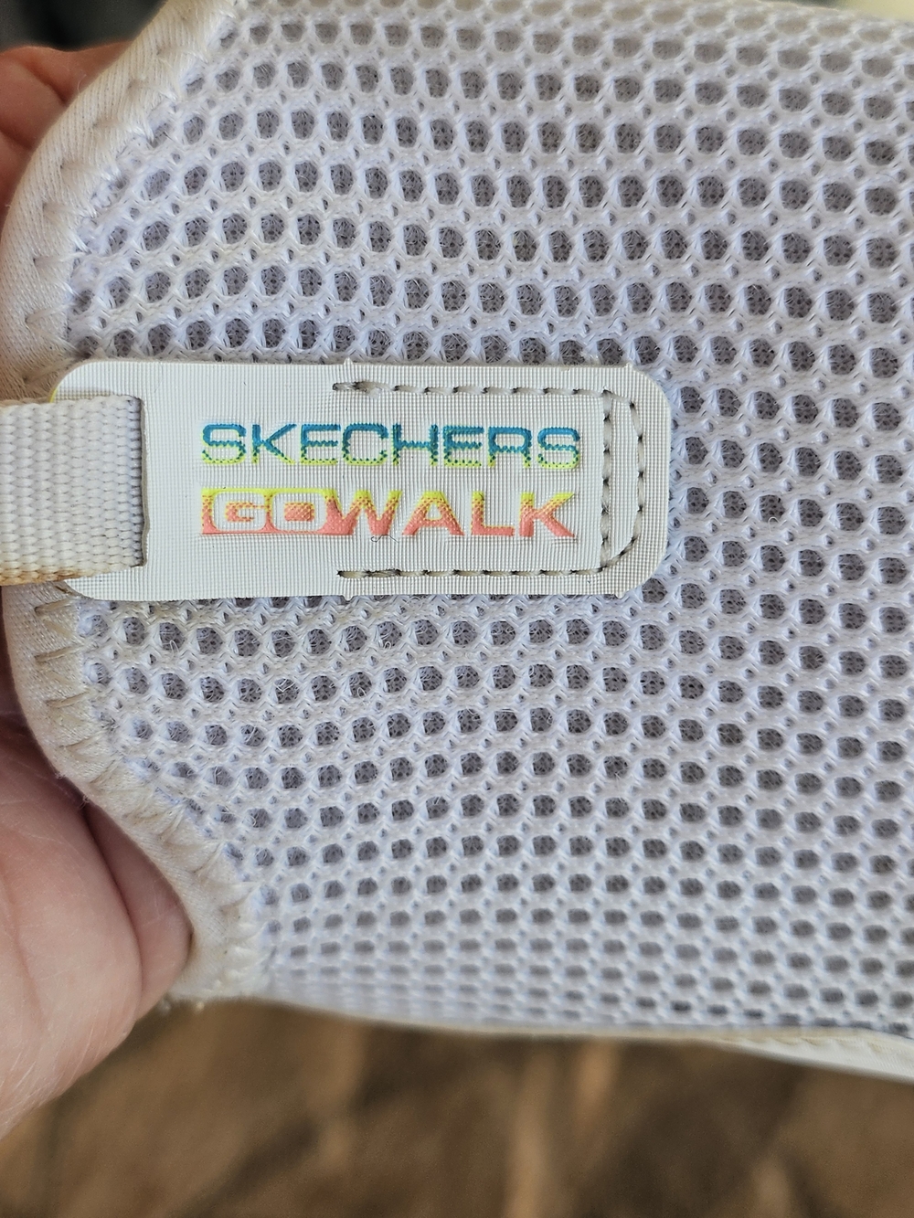 Skechers Go Walk Mesh Top Sneakers-  White w/ Neon Accents - Picture 4 of 6